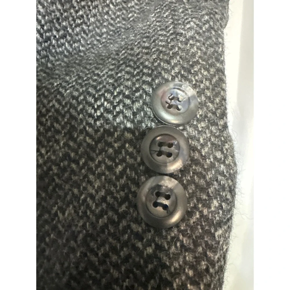 Barry's Mens Gray Herringbone Wool Blend Blazer Sport‎ Coat Size L